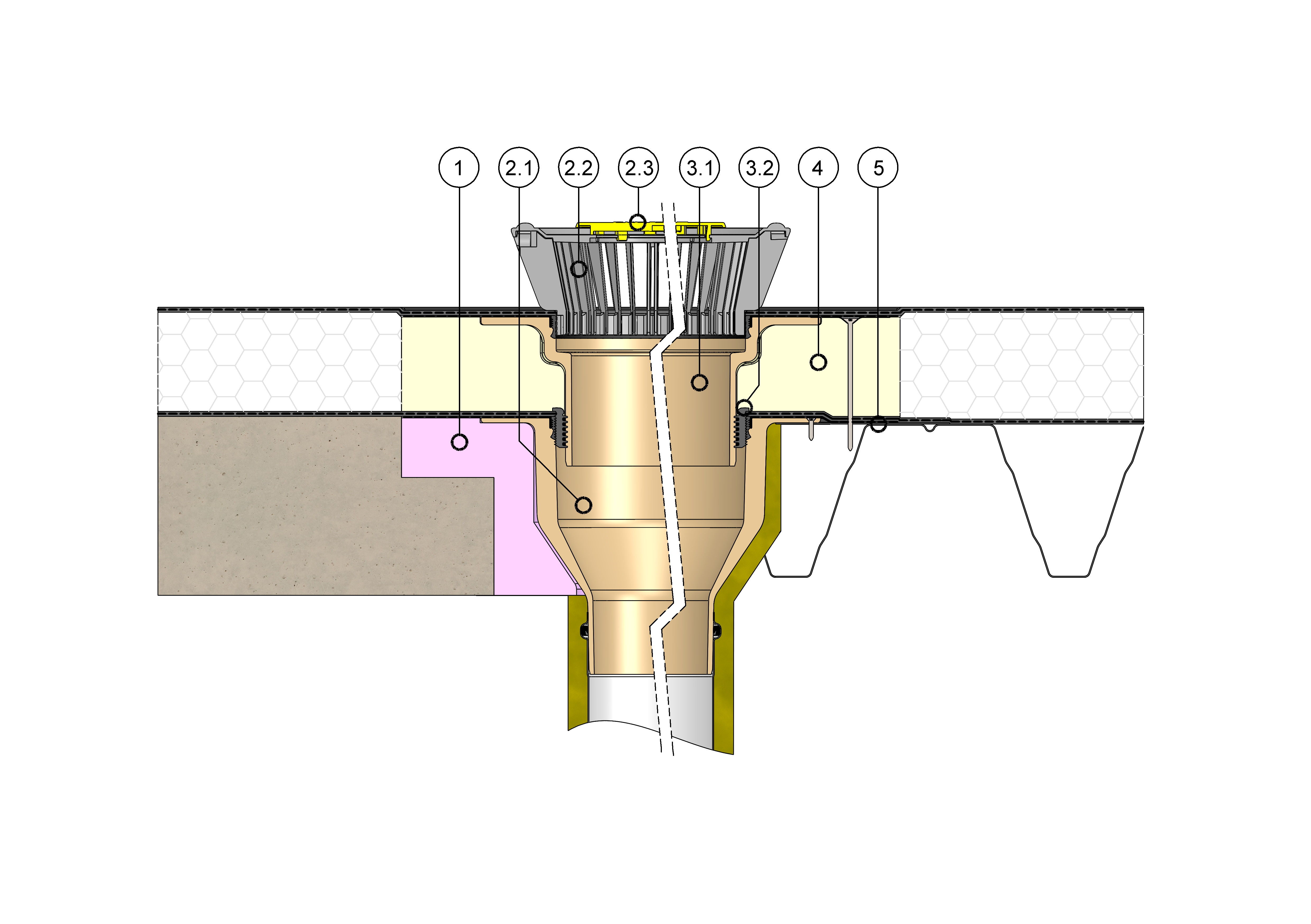 SitaStandard sortie verticale dans une structure non ventilée